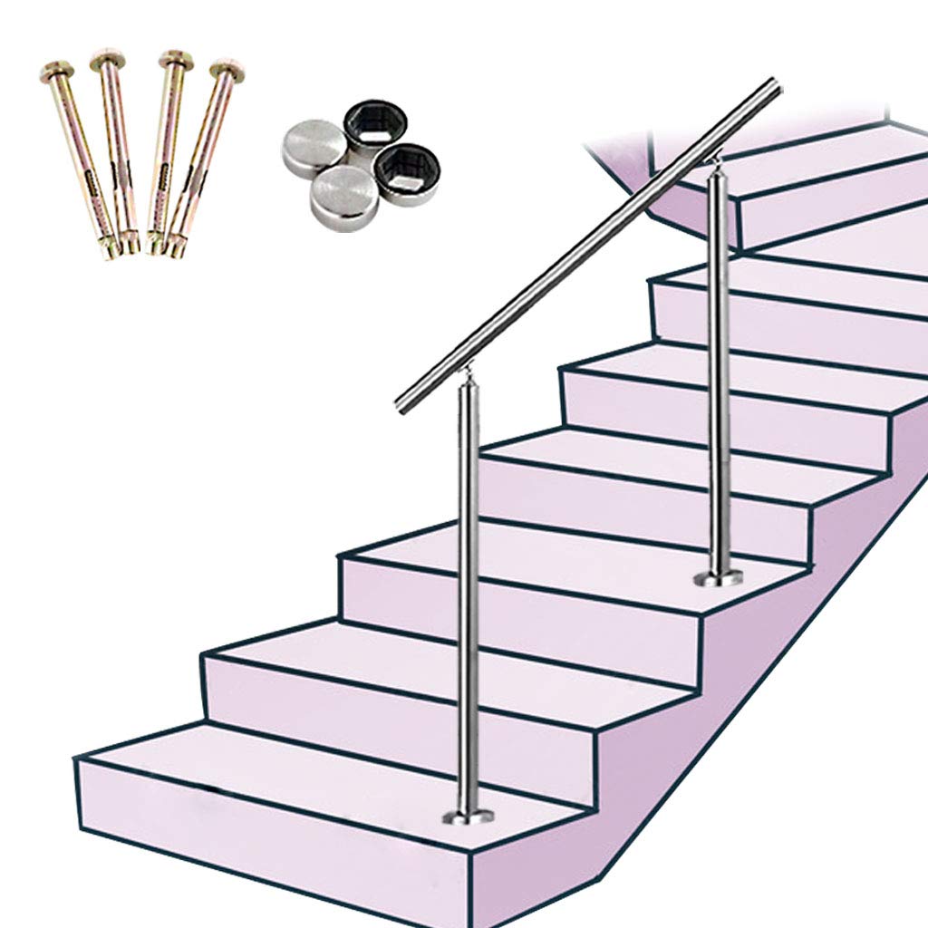 Main courante escalier inox 304 kit complet 102.5 cm pour rampe exterieure balcon