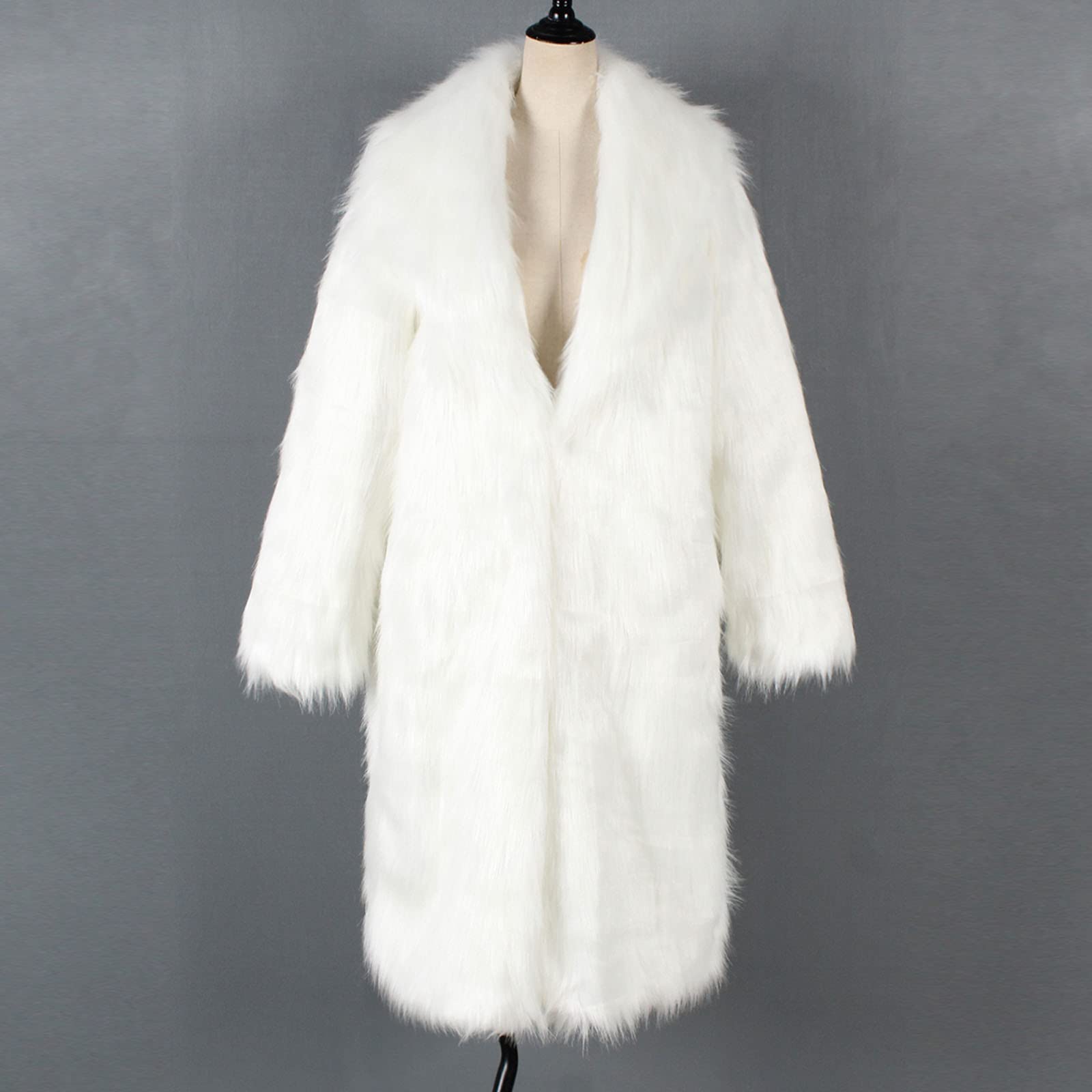 Manteau pour femme, manteau long en fourrure synthétique imitation fourrure manteau élégant chaud en peluche hiver veste en fourrure épaisse