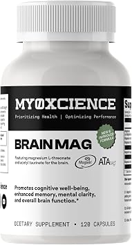 Magnesium L-Threonate + Mag Acetyl-Taurate ATA Mag + Mag Glycinate | Promotes Cognitive Well-Being, Enhanced Memory, Mental Clarity and Overall Brain Function | 120 Capsules