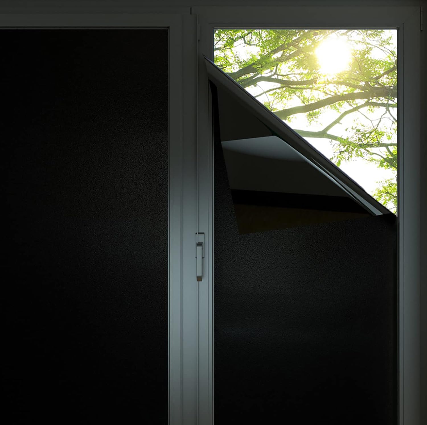 Product image of Privacy Blackout Window Film Frosted Film Static Cling Light Blocking No Glue Anti-UV Darkening Glue Free Baby Nursery Window Tint for Home.17.5"x78.7"(44.5x200cm)
