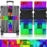 OffiEase Luggage Straps for Suitcases Travel Belt - Baggage Identifiers Suit Case Accessories with Buckle Nylon Adjustable Band Over Handle for Airport 2 pack Color Square