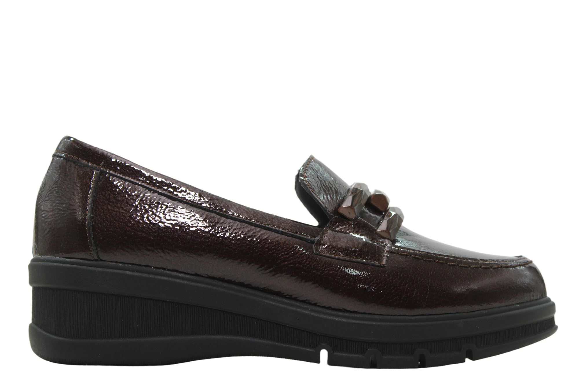 Pitillos - Mocasines de Piel Charol, cuña Baja, Suela de Goma, para: Mujer