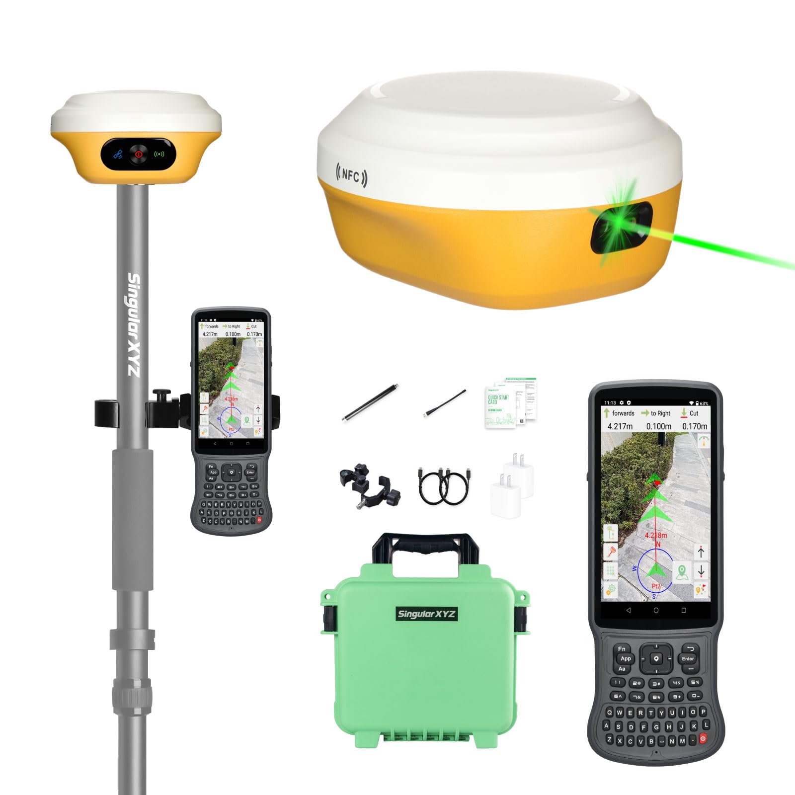L1-Laser GNSS RTK Rover – Láser + GNSS, Colector con Software y Replanteo AR, Precisión de 2cm, UHF 15km, Inclinación de 120° | Fábrica Propia y Soporte Profesional