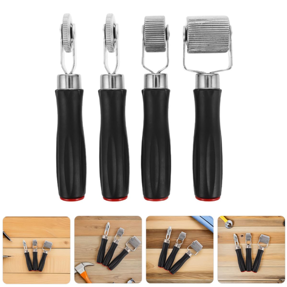 Yardwe 4 Piezas Herramienta de Reparación de Neumáticos Rodillo y Raspador, Material Plástico y Hierro, Fácil para Mantenimiento Diario y Viaje al Aire Libre