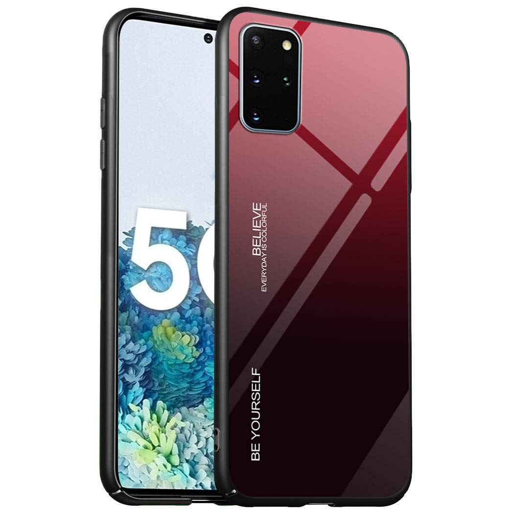 Luhuanx Case for Samsung Galaxy S20 Plus,Samsung S20 Plus Case,Tempered Glass Pattern Back+TPU Frame Hybrid Shell Side Slim Case for Galaxy S20+ Case (2020) Anti-Drop