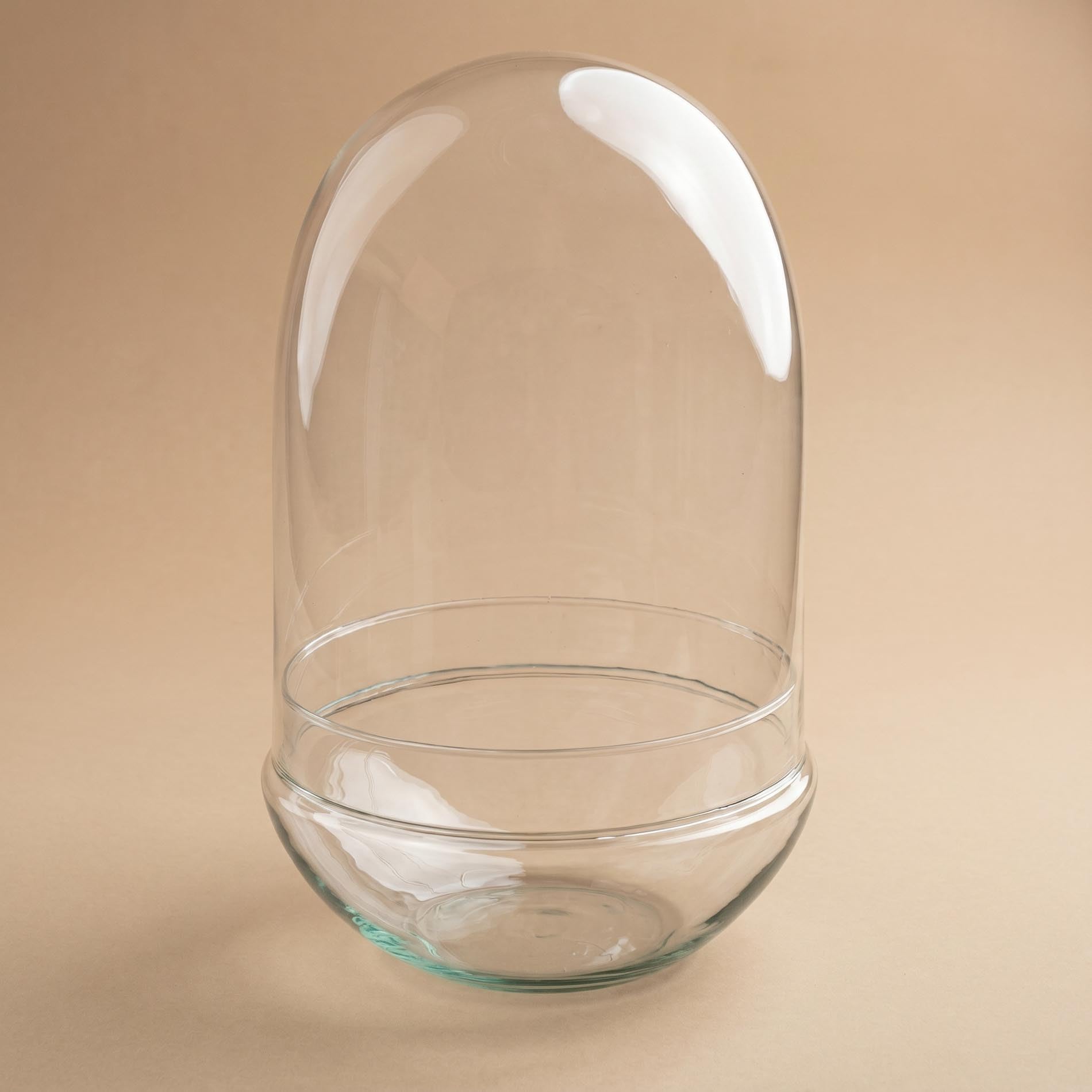 urbanjngl - Terrarium Fles 'Egg XL' - Zweiteilige Glasglocke, geschlossen, Ø 17,5 cm, Höhe 30 cm, ideal für Pflanzen und Dekoration, modernes Design für Ihr Zuhause.