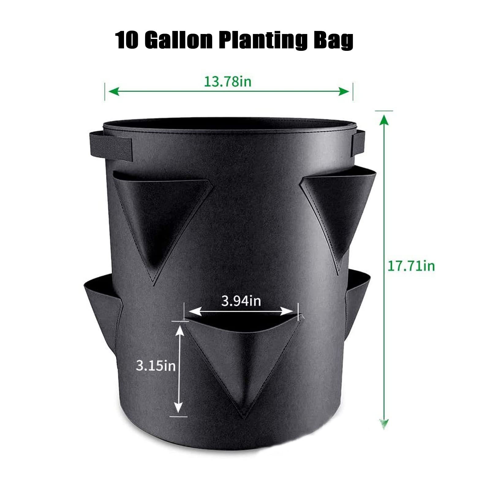 2Pcs Bolsas de Cultivo de Fresa, 5 Gallones Bolsa de Cultivo de macetas Colgantes Transpirables, 8 Bolsillos de Cultivo Laterales, Bolsa para Plantas y Vegetales