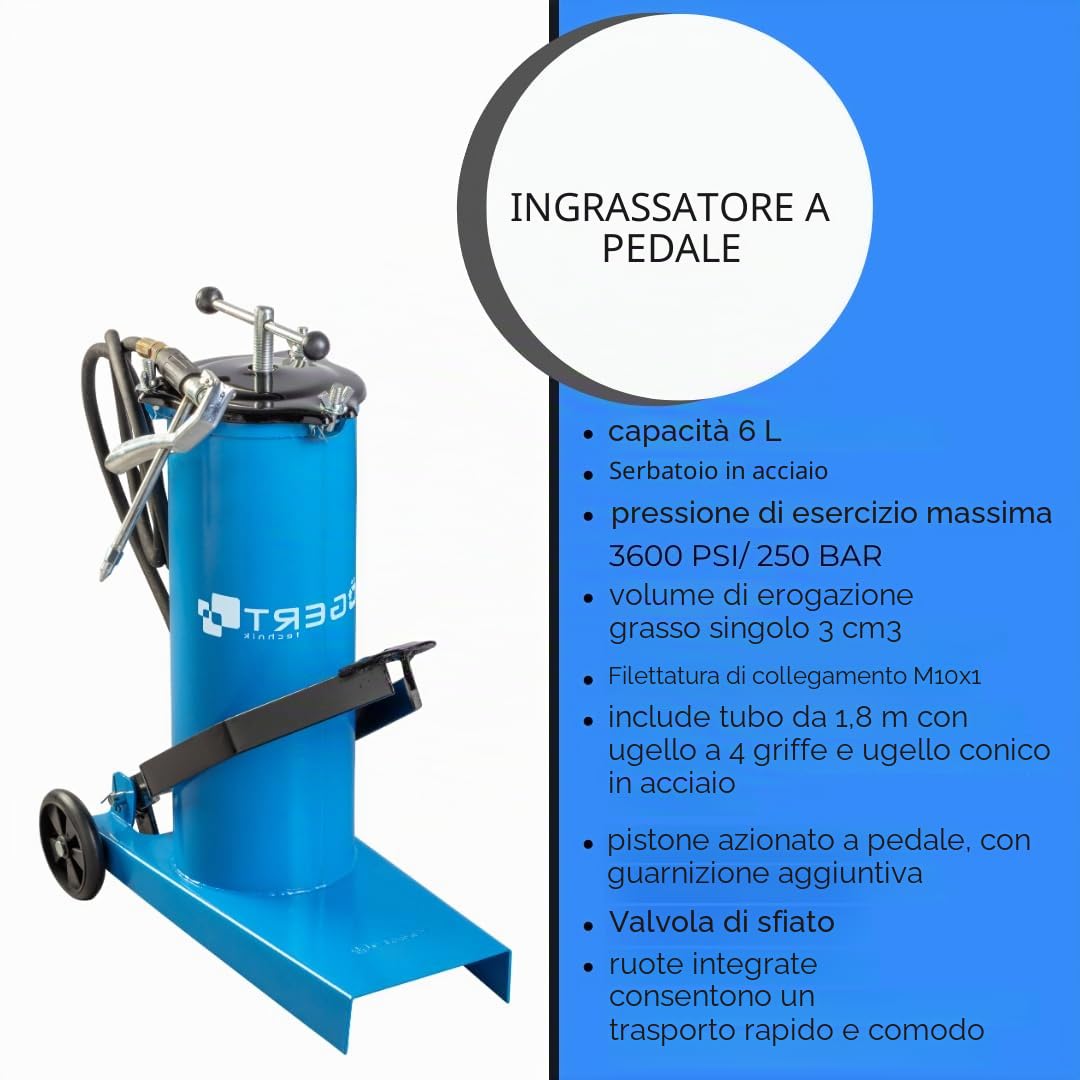 Högert Technik Pistola per grasso per piedi, capacità 6 l/HT8G912