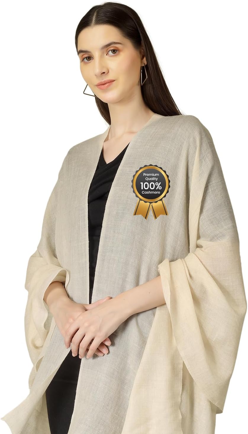 Cashmere Scarf | Lightweight Cashmere Wrap | Ultra Thin Kashmiri Pashmina Shawl | Ideal For Travel