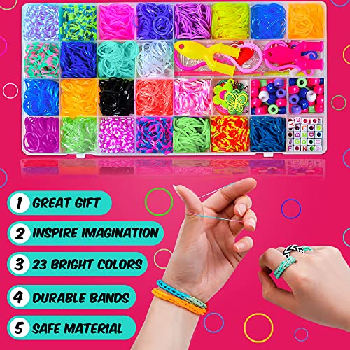 Momo's Den Rubber Band Loom Bracelet Kit Loom Bands Kit Best Gifts For Birthday And Easter With Premium Accessories Bright Color Bands, Rubber Band Refill Kit For Girls & Boys #TOP4
