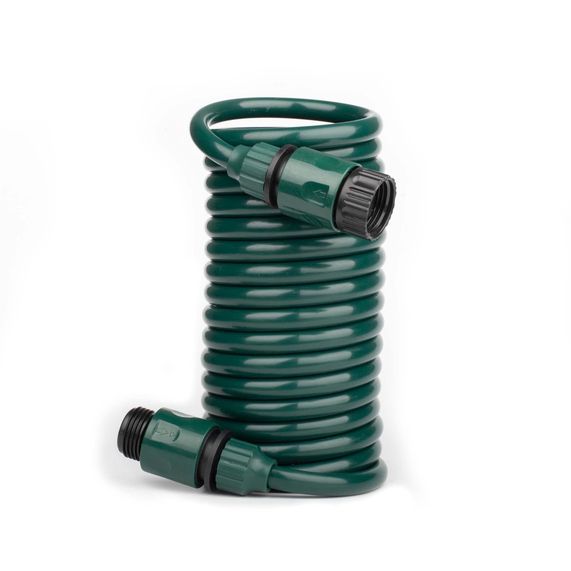 EVA Recoil Garden Hose for Outdoor: 15FT Retractable Water Hoses with Nipple QD Fittings - Lightweight and Corrosion Resistant for Yard Boat