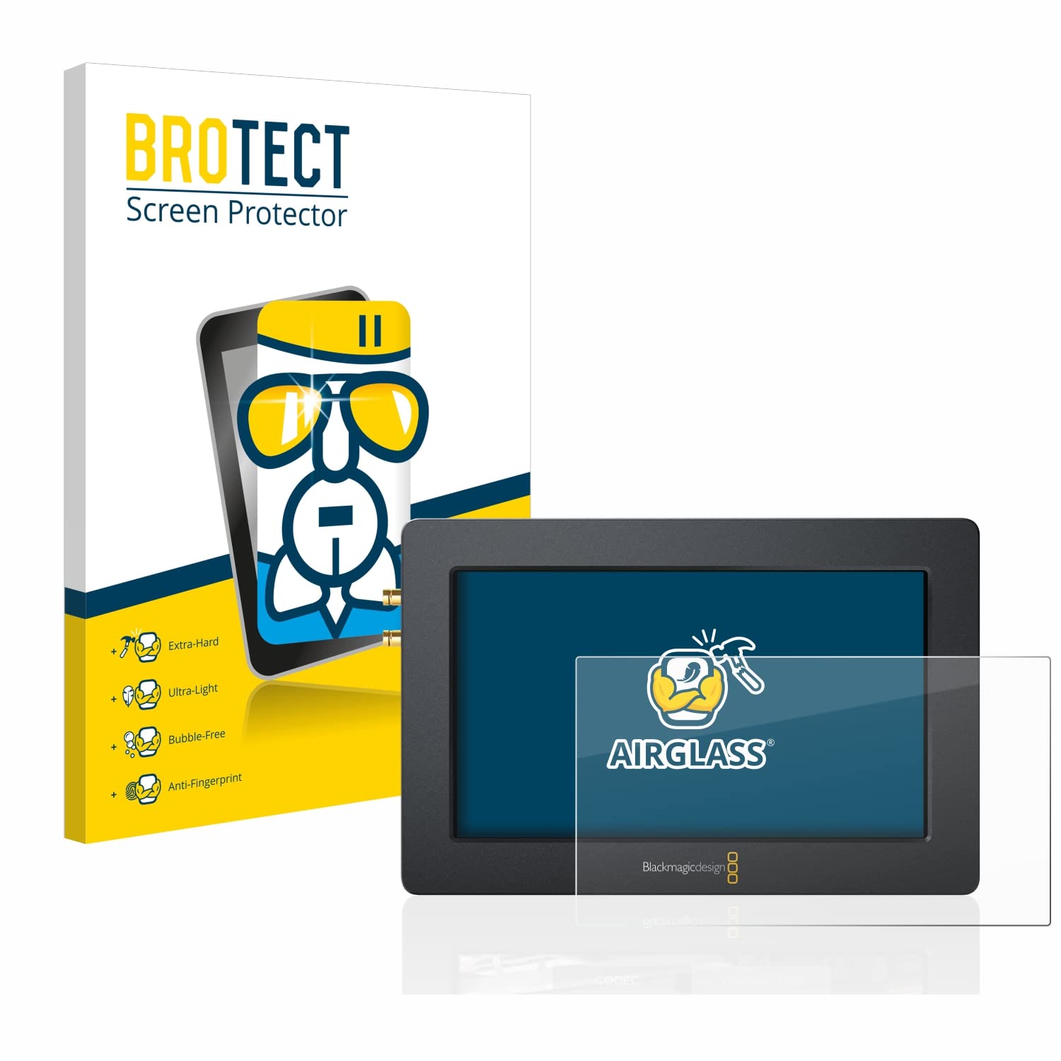 brotect Pellicola Protettiva Vetro per Blackmagic Design Video Assist (5.0) Protezione Schermo [Durezza Estrema 9H, Chiaro]