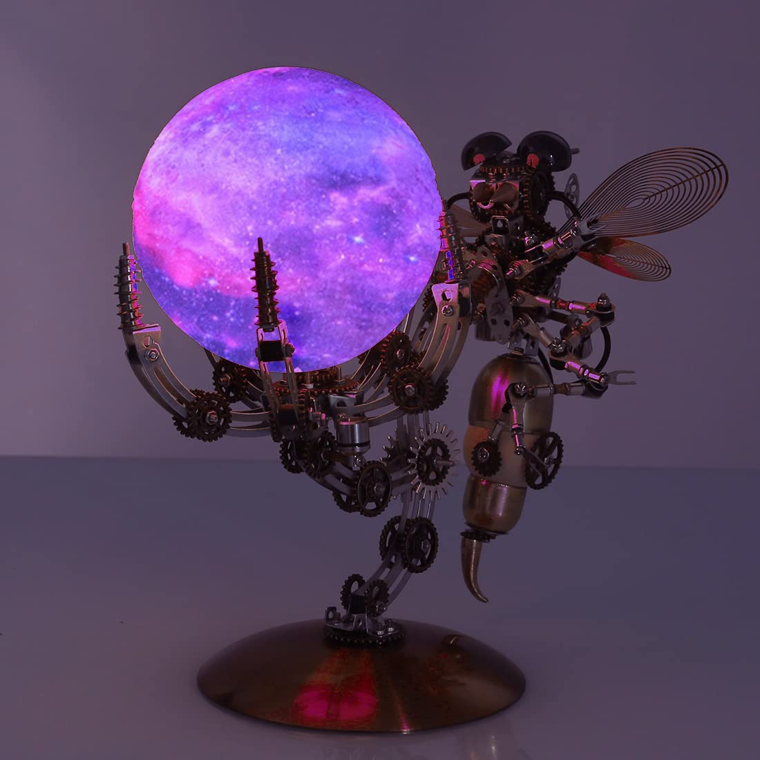 3D Metall Puzzle Mechanische Wespe Modell Bausatz mit Lampe, 627 Teile DIY Metall Mechanische Puzzle Modell Dekorationen Geschenk