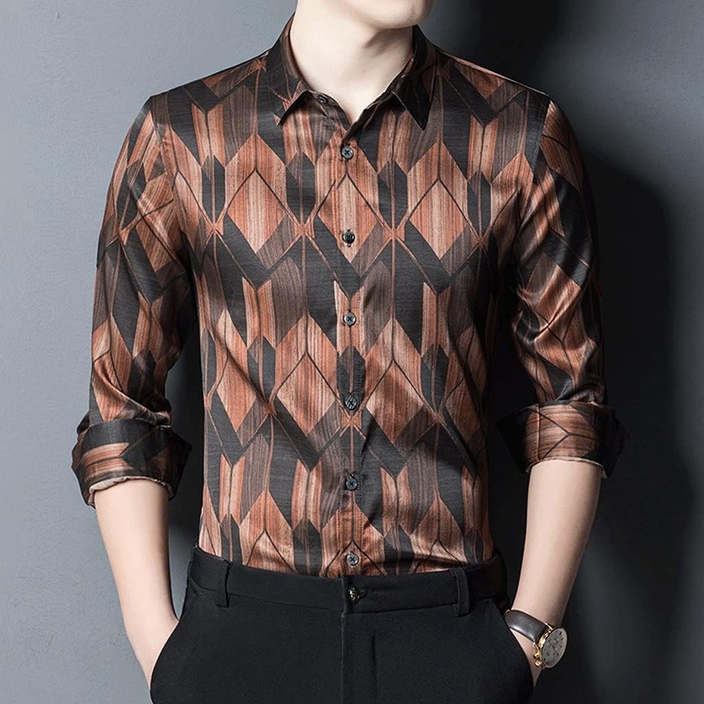 TJLSS 100% Real Silk Jacquard Shirts 