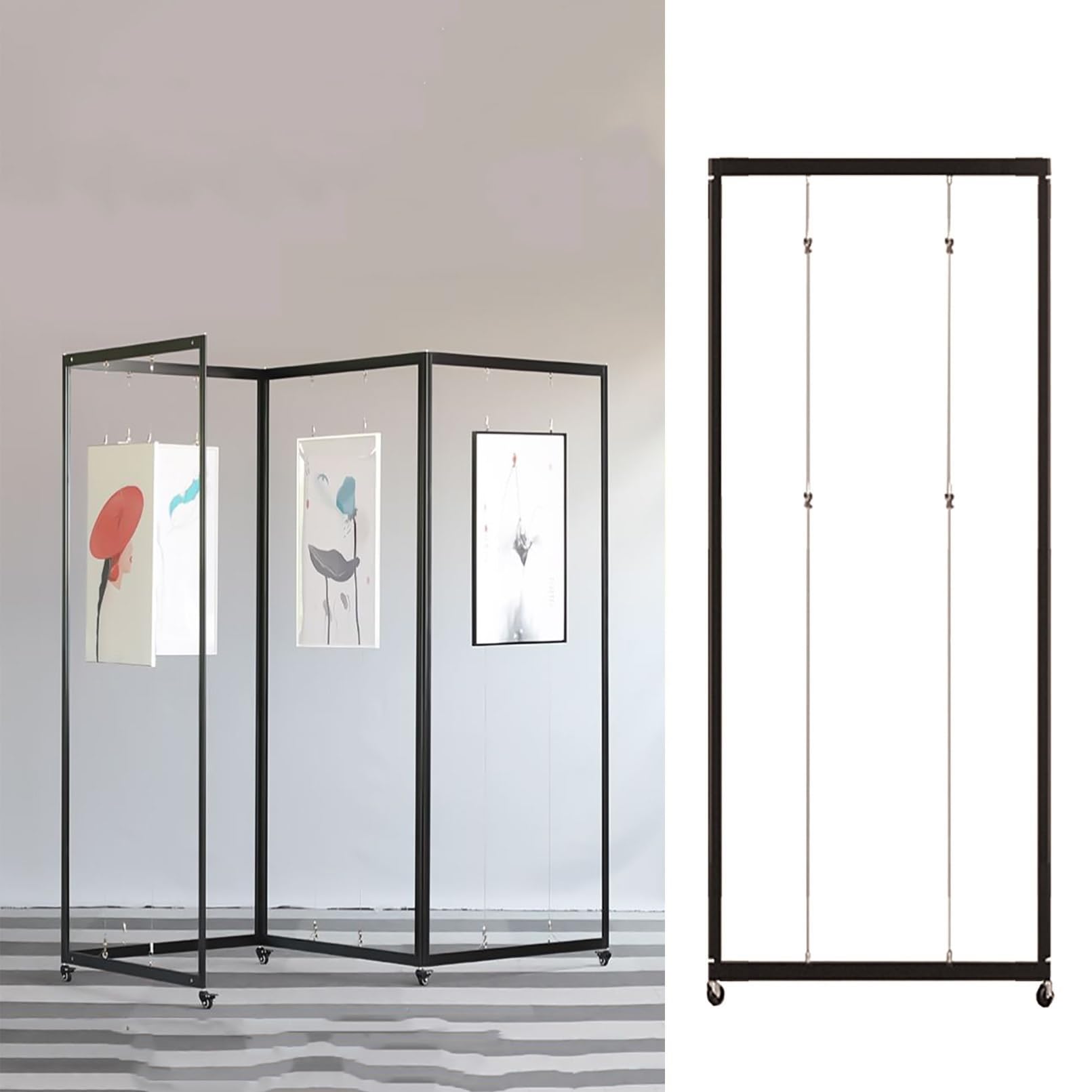 Expositor Plegable portátil para exposiciones de Arte: Expositor de Aluminio para Carteles, Soporte para Carteles multiplegado, Tablero para galería (1 Unidad, 100 x 200 cm/39,4 x 78,7 pulga