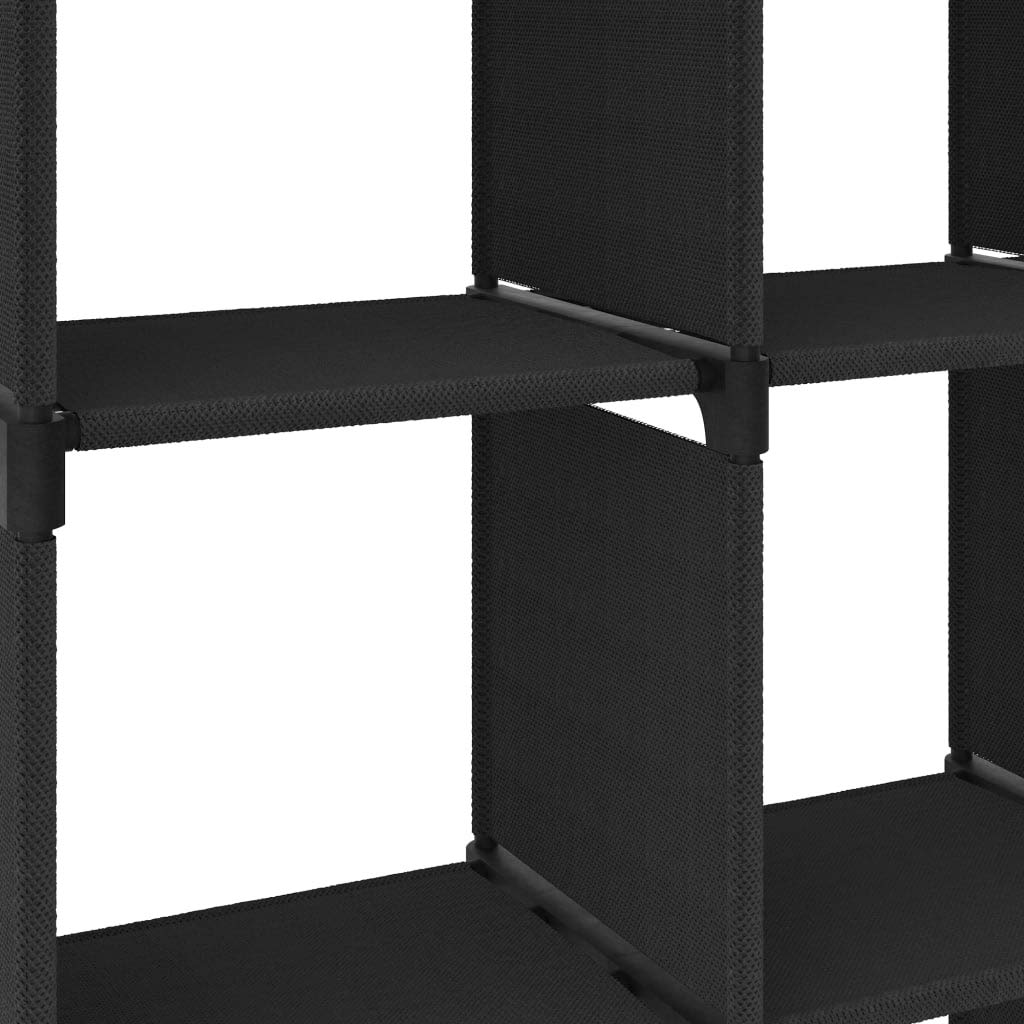 vidaXL Estantería de 9 Cubos de Tela Negro 103x30x107,5 cm