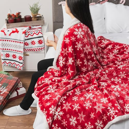 Paviliapremiumchristmassherpathrowblanketredsnowflakedecorationfleeceplushwarmcozyreversiblemicrofiberholidayblanket50x60  Urban Country Home Decor Pavilia premium christmas sherpa throw blanket red snowflake decoration fleece plush warm cozy reversible microfiber holiday blanket 50 x 60  urban country home decor