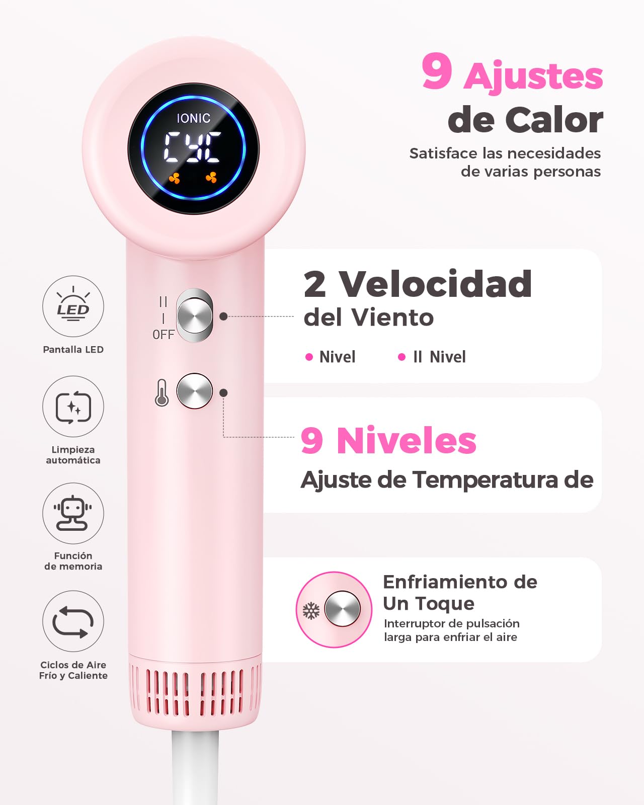 Haokoo Secador Pelo Profesional Ionico 160000 RPM de Alta Velocidad