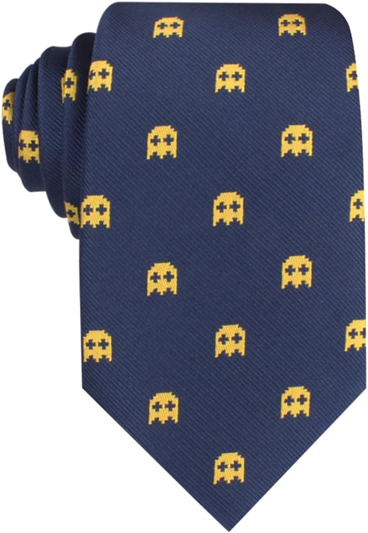 OTAA Yellow Ghost Pixel Necktie Casual Ties for Men - Perfect Neck Tie for Groomsmen Wedding Ties or Formal Occasions - Ideal Gifts for Him