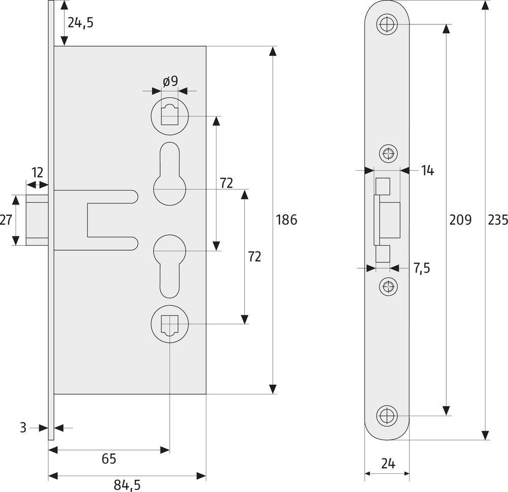 ABUS 215117 - Serratura incassata FS tipo EFS65