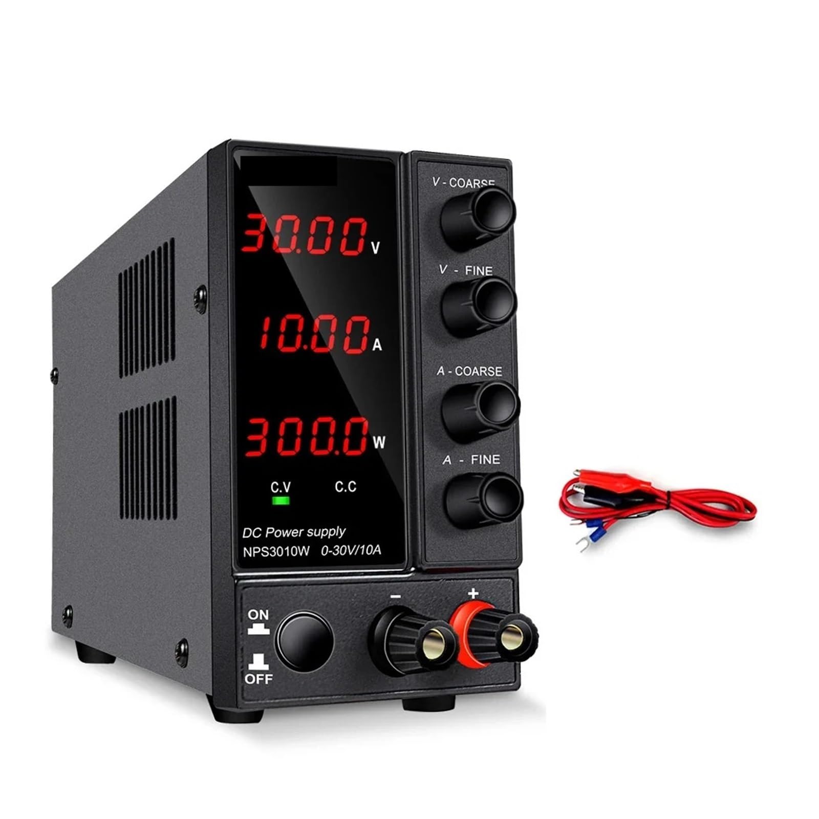 Regulowany zasilacz laboratoryjny DC, 30 V 10 A Regulator napięcia LED Cyfrowy laboratoryjny stabilizator Przełączanie zasilania DC 60 V 5 A 4-cyfrowy wyświetlacz LED Nadaje się do laboratoriów, zakła
