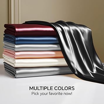 BEDELITE Satin Fitted Sheet King Size with Elastic Corner Straps, Luxury Soft Silk-Like Bed Sheet for Hair & Skin, 1 Deep Pocket Fitted Sheet Only Fits 15 Mattress, Fade & Wrinkle Resistant, Burgundy
