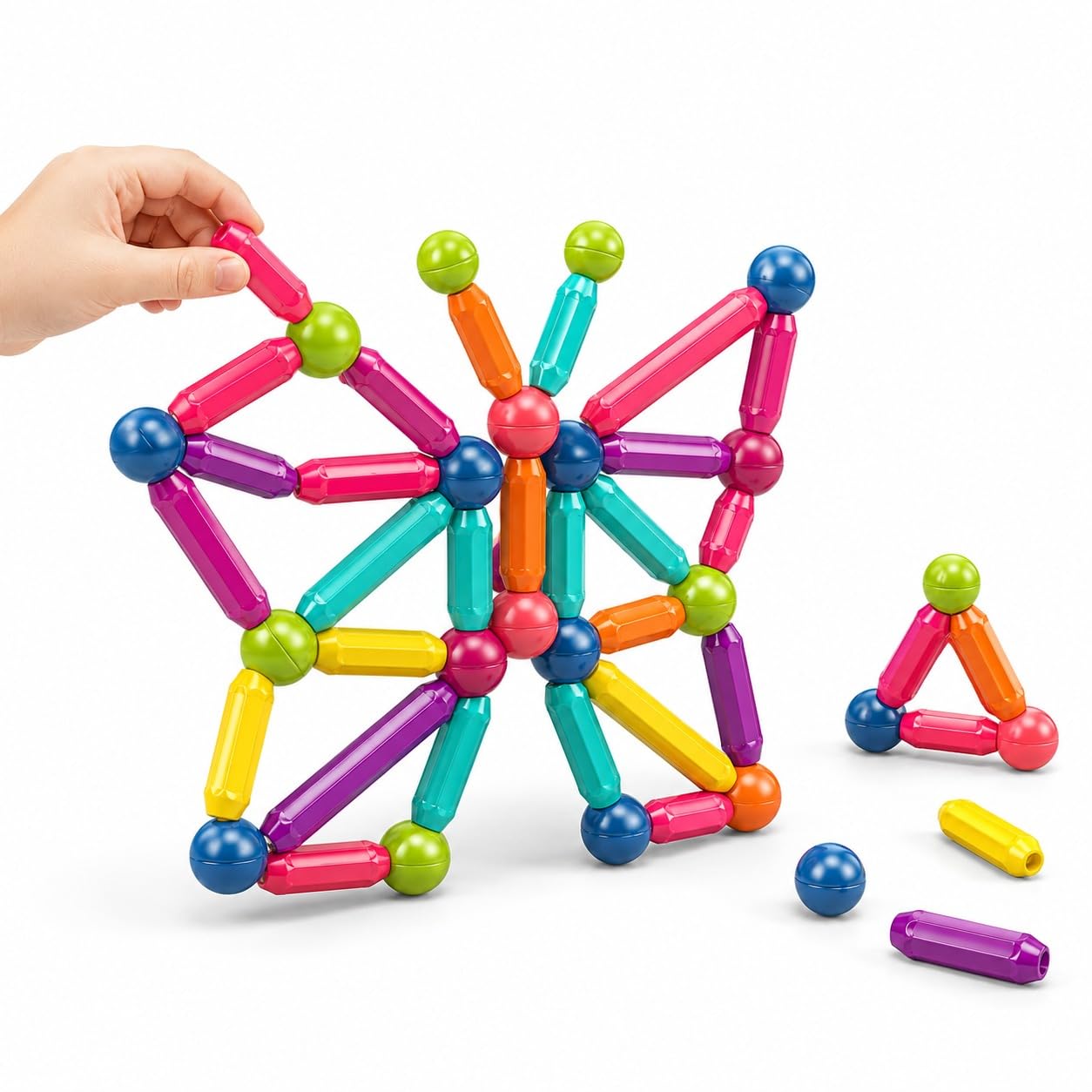 Crackles Learning Magnetic Sticks & Balls Building Blocks Kids Activities Toys for Toddlers, Educational Stem Learning Magnet Building Blocks,Kids Toys for 3+ 3 4 5 6 7 8 9 Years- Gift Sets (25 Piece)-image-34