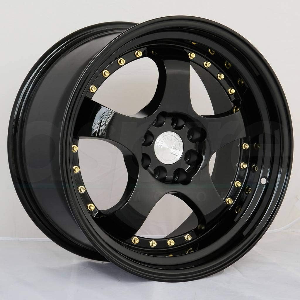 Aodhan Wheels AH03: 16x8, 4x100, 73.1, 15, (FULL BLACK (GOLD RIVET))