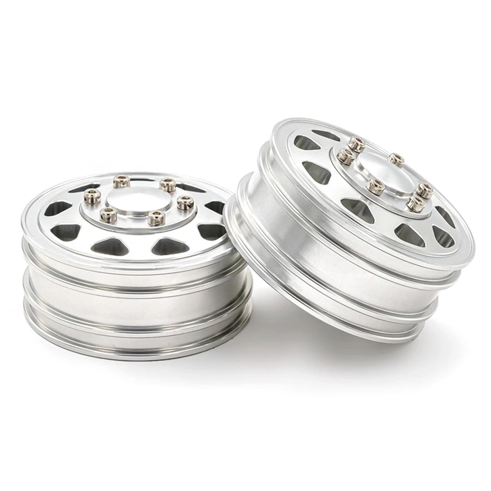 RC Pneus Jante Compatible avec Tamiya 1/14 RC Camion Benne Voiture 1 Paire en Alliage D'aluminium Avant Arrière CNC Roues Métal Jante Accessoires De