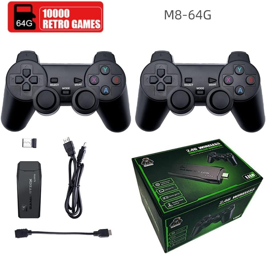 Console Retrò Con 40000+ Giochi Classici - Stick HDMI 4K, 23 Emulatori, 2 Controller Wireless, Plug & Play Per TV