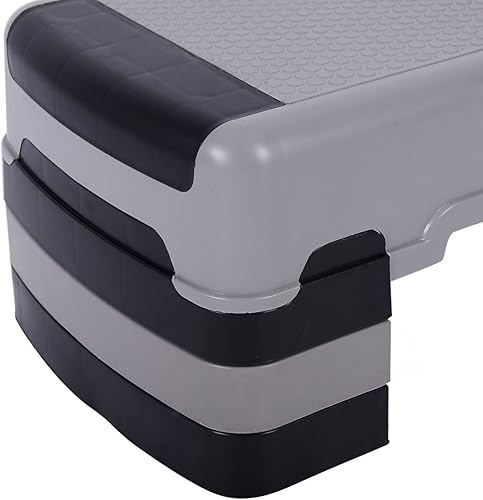 Miniatura 2 de Gymax Plataforma escalonada, equipo de ejercicio ajustable de 35 pulgadas, paso a paso aeróbico con elevadores de 6 a 8 a 10 pulgadas para fitness y