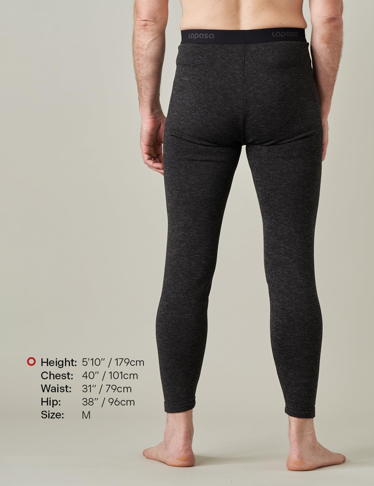LAPASA Pacco da 2 o 1 Calzamaglie Termica Uomo Fodera in Pile Medio/Pesante Pantaloni Termici Sportivi Strato Base Biancheria Intima Leggings Caldi M10/M25/M56