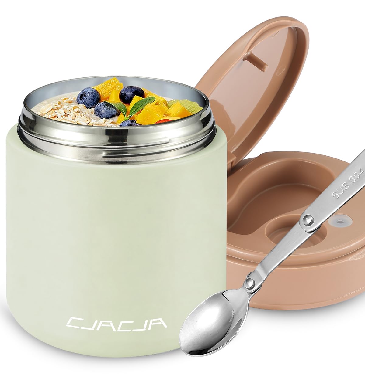 Thermo for Hot Food Kids - 15.2oz with Folding Spoon and Silicone handle