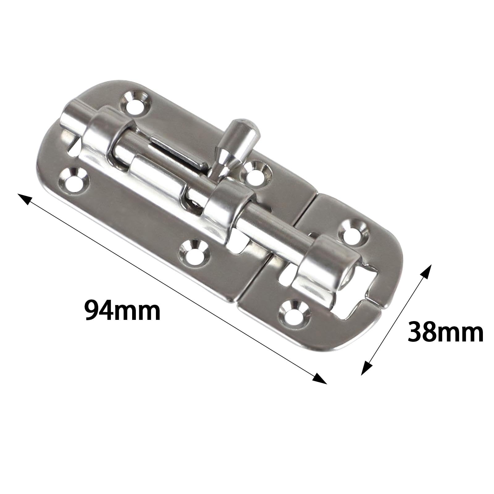 5xLoquet de Porte de Bateau, Verrou Coulissant de Sécurité, Protection avec 6 Vis, Verrou de Barillet Coulissant Antirouille pour Usage Marin