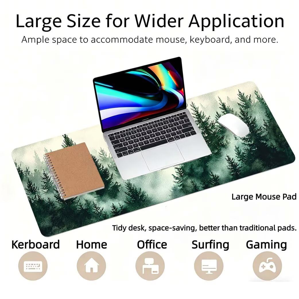 Lpfieonn Blau Großes Schreibtischunterlage, XXL Schreibtischunterlagen, Lila XXL Wasserdicht Gaming Mousepad mit Vernähter Rand und Rutschfeste Gummibasis, für Laptop/Hause/Büro 120x60cm PF-3463
