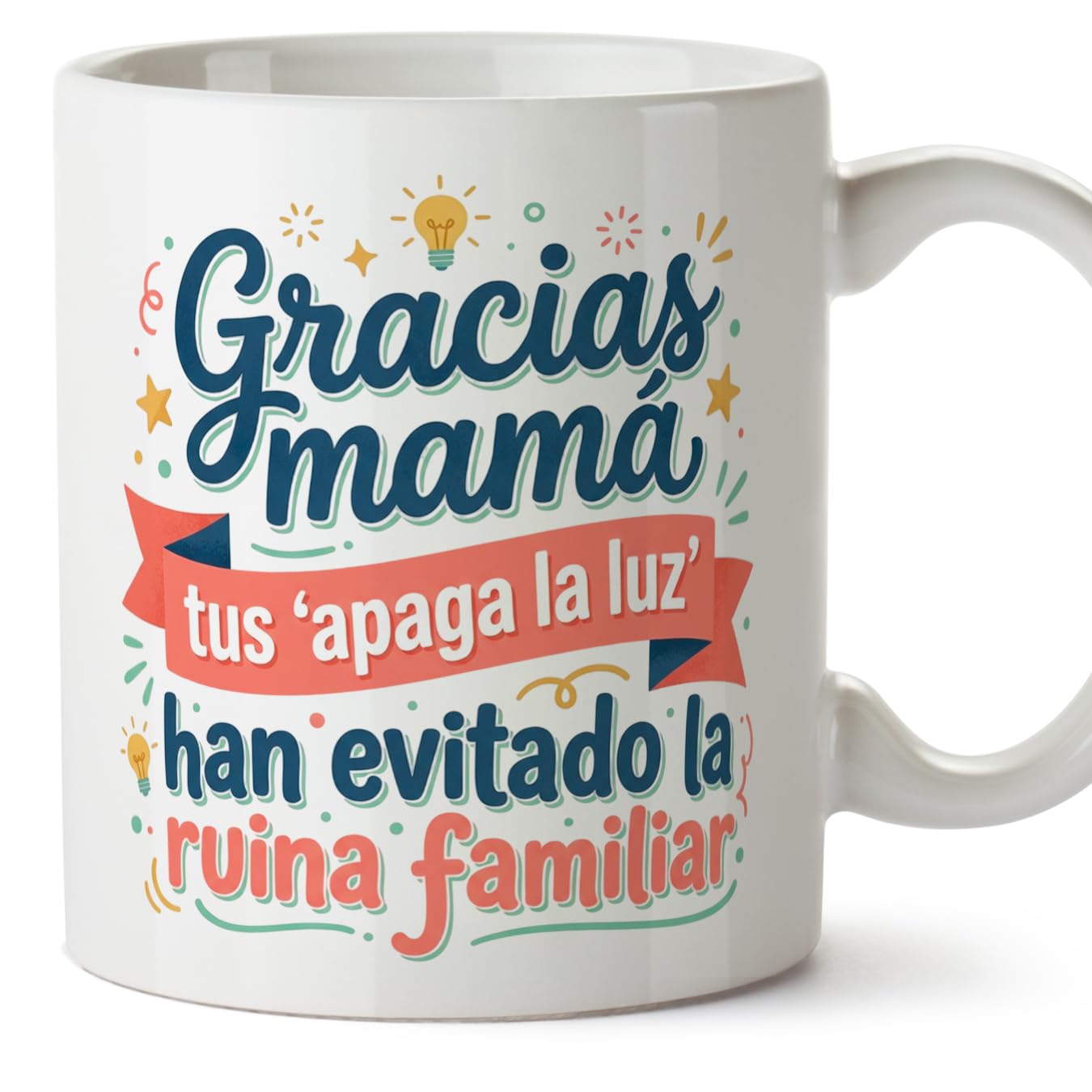 MUGFFINS Taza mamá con frase Para la mejor mamá del mundo en Español | regalo madre | 330 Ml 11 oz | Idea original para regalar | progenitores v3 — view 58