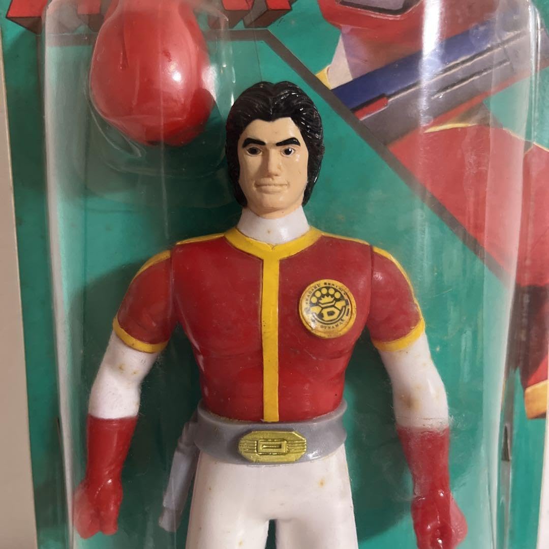 Amazon.co.jp: 科学戦隊ダイナマン ダイナレッド 面取れ ソフビ 当時物