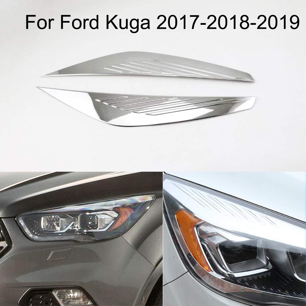 Chromowana osłona przedniej lampy reflektora samochodu, powieki, listwy wykończeniowe do Kuga 2017 2018 2019