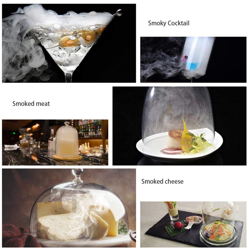 POENVFPO Affumicatore di Alimenti Portatile, Infusore di Fumo Portatile per Bevande e Barbecue, Leggero, Facile da Usare, Ideale per Cocktail, Carne e attività all'aperto (Come mostrato)