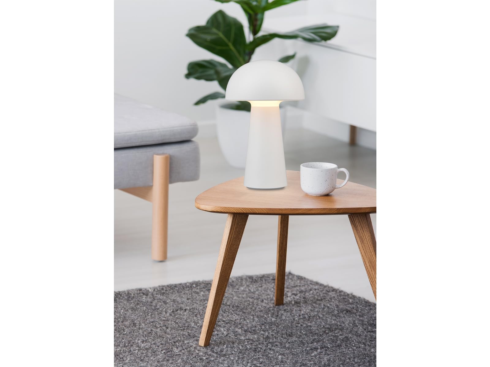 2er Set wiederaufladbare Outdoor Akku Tischleuchten Höhe 21cm Weiß