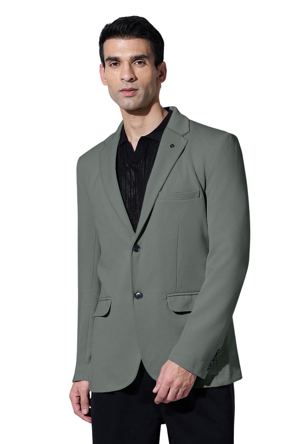 showoffff Men Solid Single Breasted Formal Blazer | Notched Lapel Full Sleeves Cotton Blazer's for Mens | Tailorr Fit Regular Length Blazer for Men's-picture-15