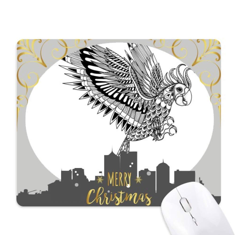 Tapis de souris antidérapant vol d'oiseau loyal nuit de noël