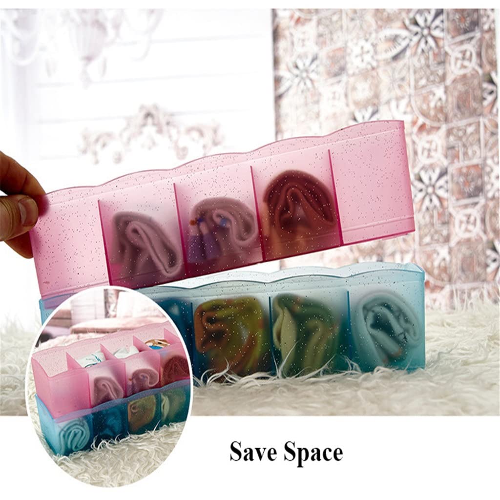 Organizzatore per cassetti a 5 Celle Scatola portaoggetti per Cucina Domestica per Biancheria Intima Reggiseno Divisore per Trucco Stoviglie Scatola portaoggetti Porta Abiti