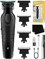 KEMEI Trimmer Professional Men 's Cordless Haircut Kit de corte de cabelo elétrico para barba, aparador de contorno de lâmina T Zero Gap masculino, KM-2299