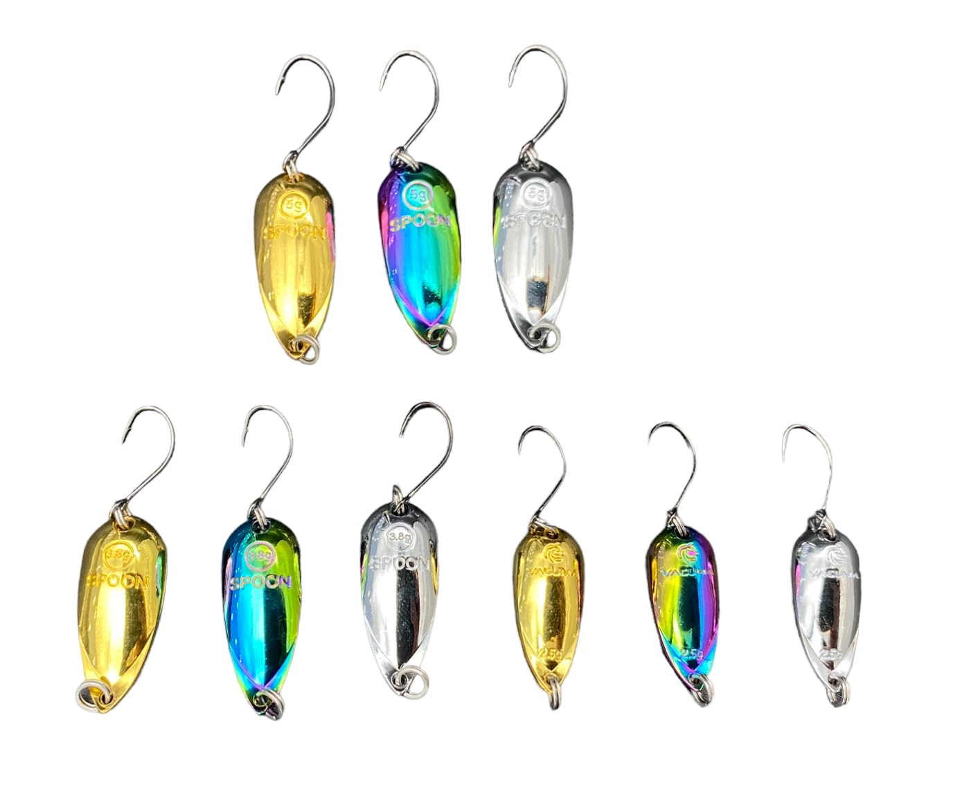 Amazon.co.jp: [KAJIKI] 純銅スプーン 9点 セット 2.5g/3.8g/5g 渓流