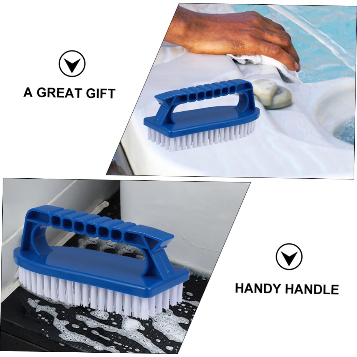Milisten Lot De 3 Brosses De Nettoyage De Piscine À Poignée Ergonomique pour Évier Sol Antidérapantes 2 Pièces X 3