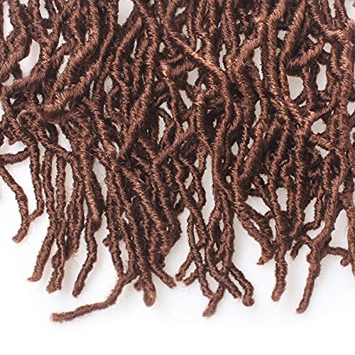 Leeven New Soft Locs Crochet Braids 24 Inch Light Brown Distressed Butterfly Faux Locs 6 Packs Long Boho Goddess Locs Synthetic Hair Pre Looped Curly Hair Extensions For Black Women #30 #TOP4
