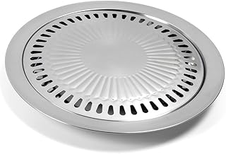 Korean BBQ Grill Pan, Stovetop Korean BBQ Non-stick Round Barbecue Grill Pan, Smokeless Barbecue Plate for Indoor Outdoor Grilling, Stovetop Grill Pan, Indoor BBQ Pan(Type 3)
