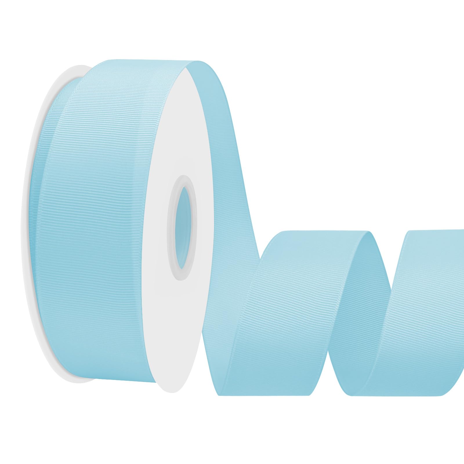 LoomJoyz Double Sides Light Blue Grosgrain Ribbon for Gift Wrapping 40mm×45 Meters Ribbon Ideal for Sewing Hair Bow Flower Bouquet Crafts Weddings Floral Arrangements
