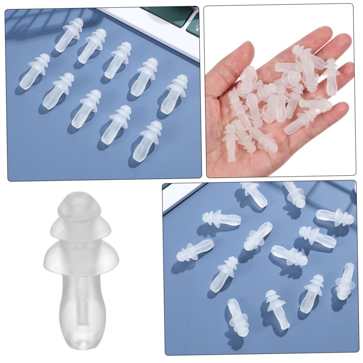 SOLUSTRE 250paare Wiederverwendbare Ohrstöpsel Für Geräuschreduzierung Flexible Schwimm Und Schlafohrstöpsel Transparentes Design Für Studieren Und
